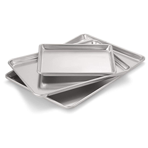 Aluminum sheet pans for cooking salmon