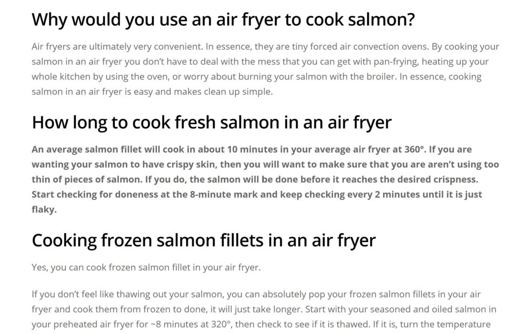 cooking salmon in an air fryer
