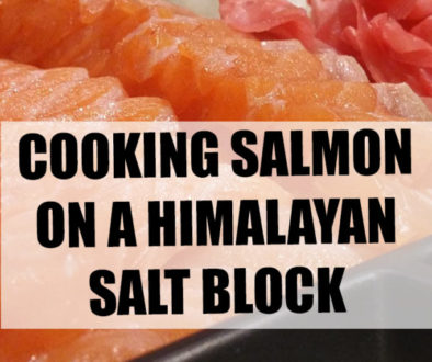 Cooking salmon on a Himalayan salt block